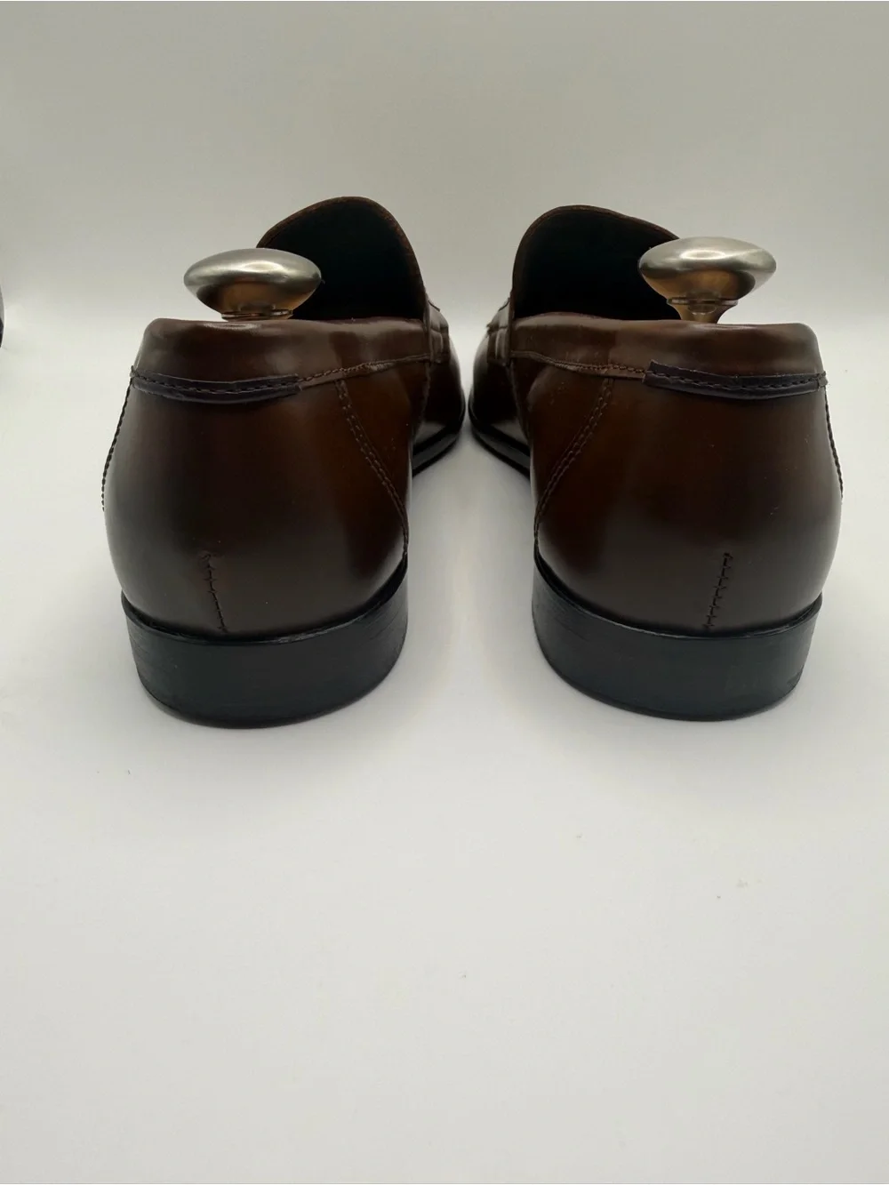 Bruno Magli Calabria Cognac Leather Penny Loafers Men’s 7.5 M Italy Dress Shoes